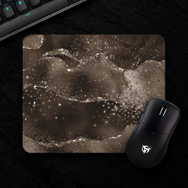 Moody Agate | Kaffee Brown Golden Bronze Taupe Mousepad