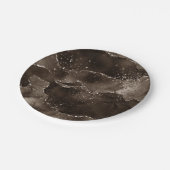 Moody Agate | Kaffee Brown Golden Bronze Taupe Pappteller (Schrägansicht)