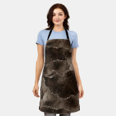 Moody Agate | Kaffee Brown Golden Bronze Taupe Schürze (Getragen)