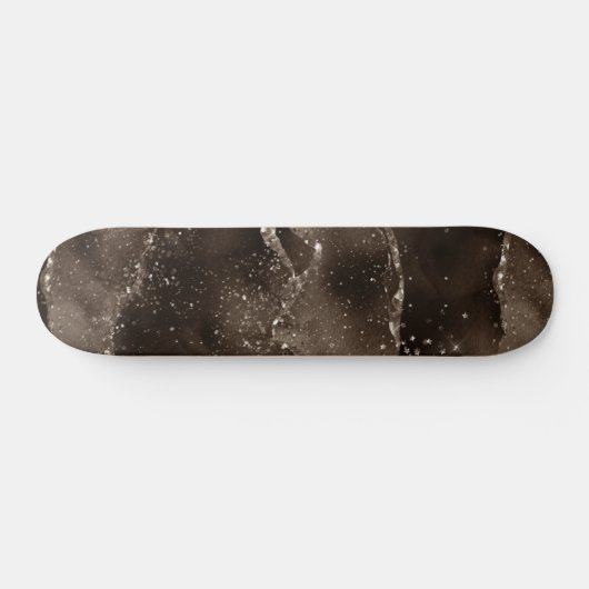 Moody Agate | Kaffee Brown Golden Bronze Taupe Skateboard (Horizontal)