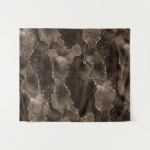 Moody Agate | Kaffee Brown Golden Bronze Taupe Wandteppich (Vorderseite (Horizontal))
