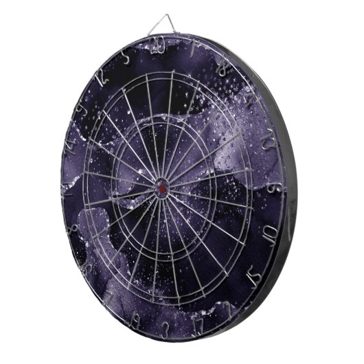 Moody Agate | Midnight Indigo Deep Lila Glam Dartscheibe (Vorderseite rechts)