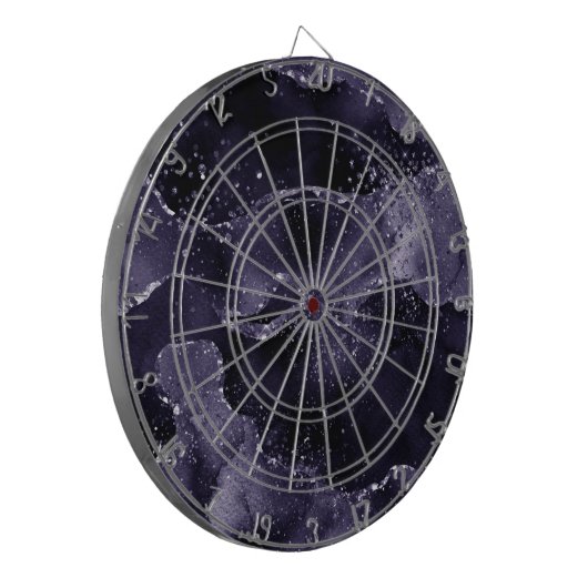 Moody Agate | Midnight Indigo Deep Lila Glam Dartscheibe (Vorderseite Links)