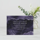 Moody Agate | Midnight Indigo Deep Lila Glam Einladung (Stehend Vorderseite)