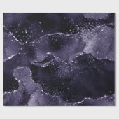 Moody Agate | Midnight Indigo Deep Lila Glam Geschenkpapier (Flach)