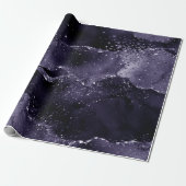 Moody Agate | Midnight Indigo Deep Lila Glam Geschenkpapier (Ungerollt)