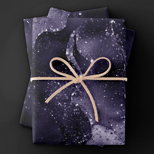 Moody Agate | Midnight Indigo Deep Lila Glam Geschenkpapier Set