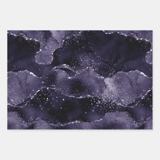 Moody Agate | Midnight Indigo Deep Lila Glam Geschenkpapier Set (Vorderseite 2)