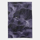 Moody Agate | Midnight Indigo Deep Lila Glam Geschirrtuch (Vertikal)