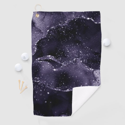 Moody Agate | Midnight Indigo Deep Lila Glam Golfhandtuch (Insitu)
