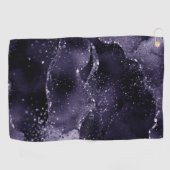 Moody Agate | Midnight Indigo Deep Lila Glam Golfhandtuch (Horizontal)
