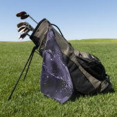 Moody Agate | Midnight Indigo Deep Lila Glam Golfhandtuch (Gras)