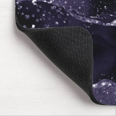 Moody Agate | Midnight Indigo Deep Lila Glam Mousepad (Ecke)