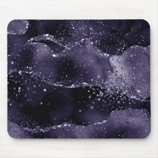 Moody Agate | Midnight Indigo Deep Lila Glam Mousepad (Vorne)