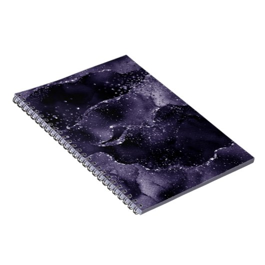 Moody Agate | Midnight Indigo Deep Lila Glam Notizblock (Rechte Seite)
