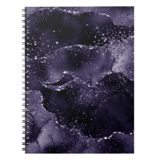 Moody Agate | Midnight Indigo Deep Lila Glam Notizblock (Vorderseite)