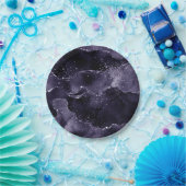 Moody Agate | Midnight Indigo Deep Lila Glam Pappteller (Party)