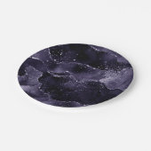 Moody Agate | Midnight Indigo Deep Lila Glam Pappteller (Schrägansicht)
