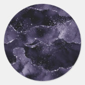 Moody Agate | Midnight Indigo Deep Lila Glam Runder Aufkleber (Vorderseite)