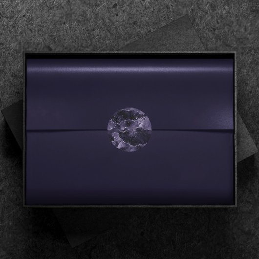 Moody Agate | Midnight Indigo Deep Lila Glam Runder Aufkleber