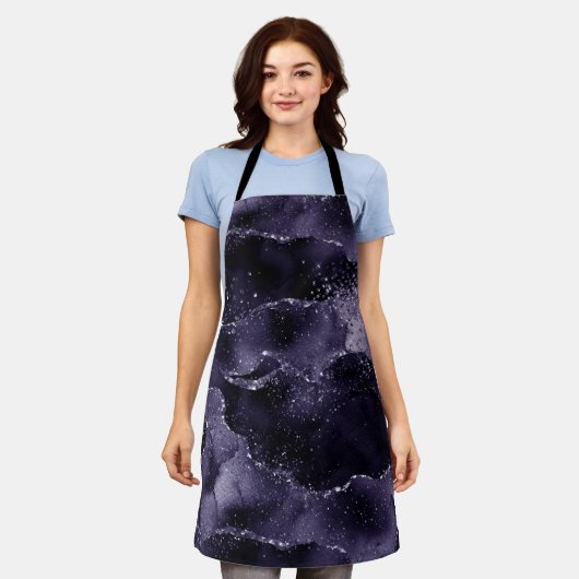 Moody Agate | Midnight Indigo Deep Lila Glam Schürze (Getragen)