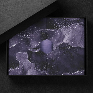 Moody Agate | Midnight Indigo Deep Lila Glam Seidenpapier