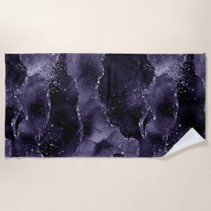 Moody Agate Midnight Indigo Deep Lila Glam Strandtuch