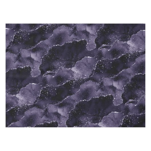 Moody Agate | Midnight Indigo Deep Lila Glam Tischdecke (Vorderseite (Horizontal))
