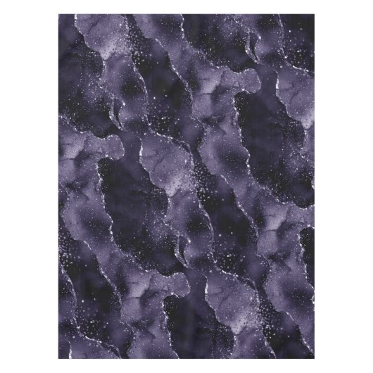 Moody Agate | Midnight Indigo Deep Lila Glam Tischdecke (Vorderseite)