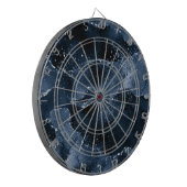 Moody Agate | Navy Denim Steel Blue Imitats Glitze Dartscheibe (Vorderseite Links)