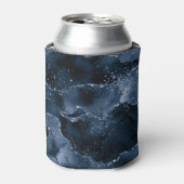 Moody Agate | Navy Denim Steel Blue Imitats Glitze Dosenkühler (Kanne Vorderseite)