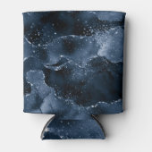 Moody Agate | Navy Denim Steel Blue Imitats Glitze Dosenkühler (Vorderseite)