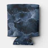 Moody Agate | Navy Denim Steel Blue Imitats Glitze Dosenkühler (Rückseite)