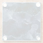 Moody Agate | Navy Denim Steel Blue Imitats Glitze Glasuntersetzer (Rückseite)