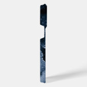 Moody Agate | Navy Denim Steel Blue Imitats Glitze iPhone Hülle (Rechte Seite)