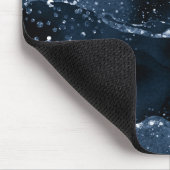 Moody Agate | Navy Denim Steel Blue Imitats Glitze Mousepad (Ecke)