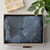 Moody Agate | Navy Denim Steel Blue Imitats Glitze Seidenpapier (Geschenk)