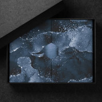 Moody Agate | Navy Denim Steel Blue Imitats Glitze