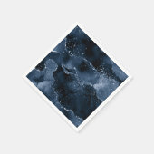 Moody Agate | Navy Denim Steel Blue Imitats Glitze Serviette (Ecke)