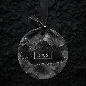 Moody Agate | Onyx Black Silver Goth Glam Monogram Keramik Ornament