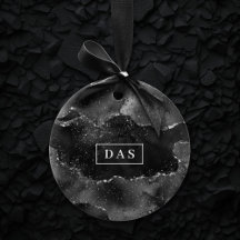 Moody Agate | Onyx Black Silver Goth Glam Monogram