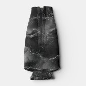 Moody Agate | Onyx Black Silver Vampy Goth Glitzer Flaschenkühler (Rückseite)