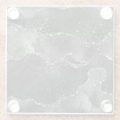 Moody Agate | Onyx Black Silver Vampy Goth Glitzer Glasuntersetzer (Rückseite)