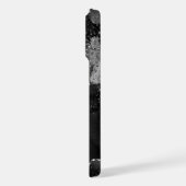 Moody Agate | Onyx Black Silver Vampy Goth Glitzer iPhone Hülle (Linke Seite)