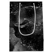 Moody Agate | Onyx Black Silver Vampy Goth Glitzer Mittlere Geschenktüte (Rückseite)