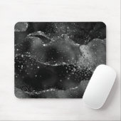 Moody Agate | Onyx Black Silver Vampy Goth Glitzer Mousepad (Mit Mouse)