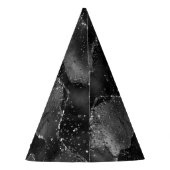 Moody Agate | Onyx Black Silver Vampy Goth Glitzer Partyhütchen (Rückseite)