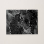 Moody Agate | Onyx Black Silver Vampy Goth Glitzer Puzzle (Horizontal)