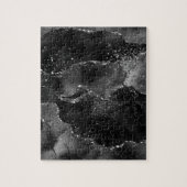 Moody Agate | Onyx Black Silver Vampy Goth Glitzer Puzzle (Vertikal)