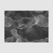 Moody Agate | Onyx Black Silver Vampy Goth Glitzer Seidenpapier (Vorderseite)